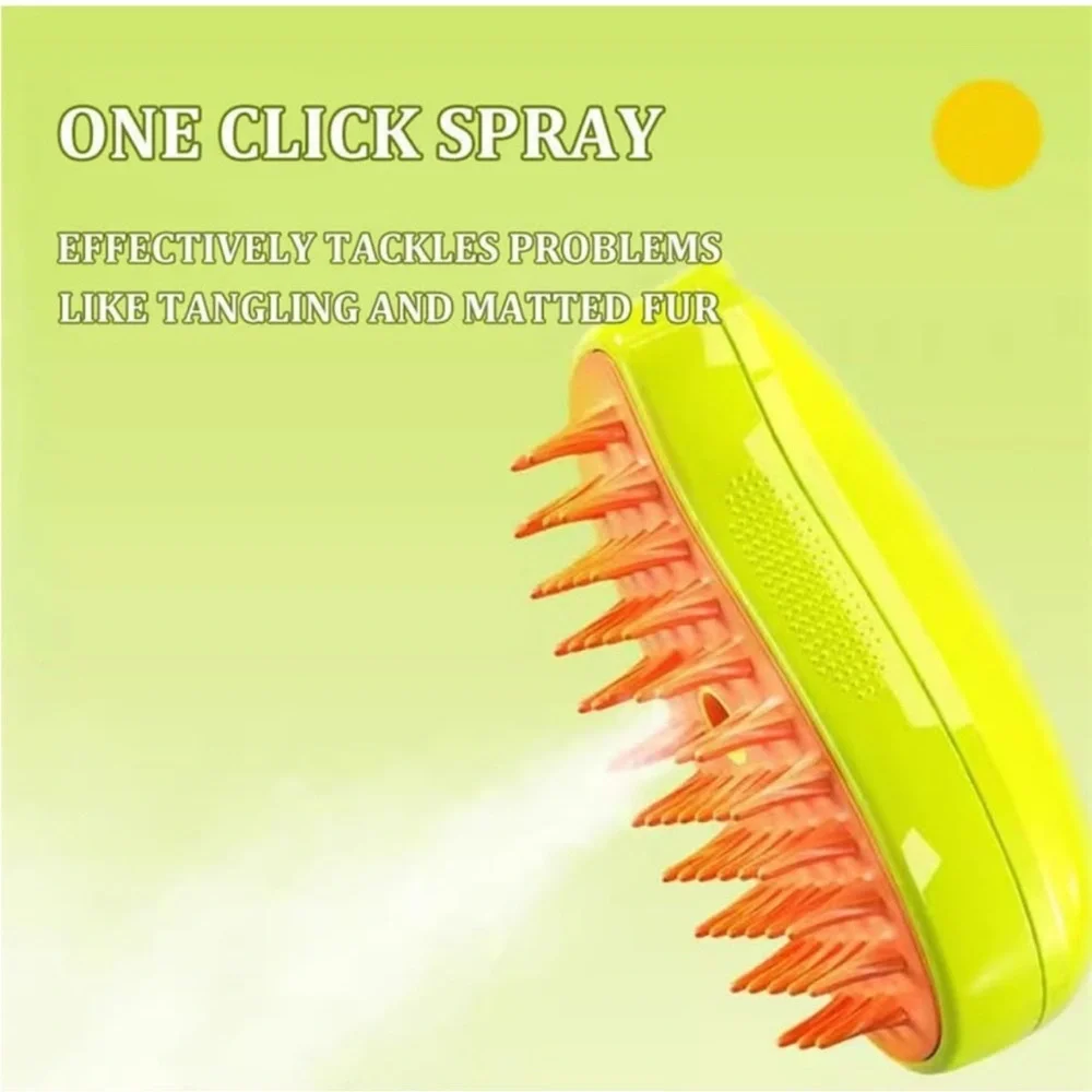 NIB. Steam Cat Brush Rechargeable Groomer Brush - Cat Steamer Brush